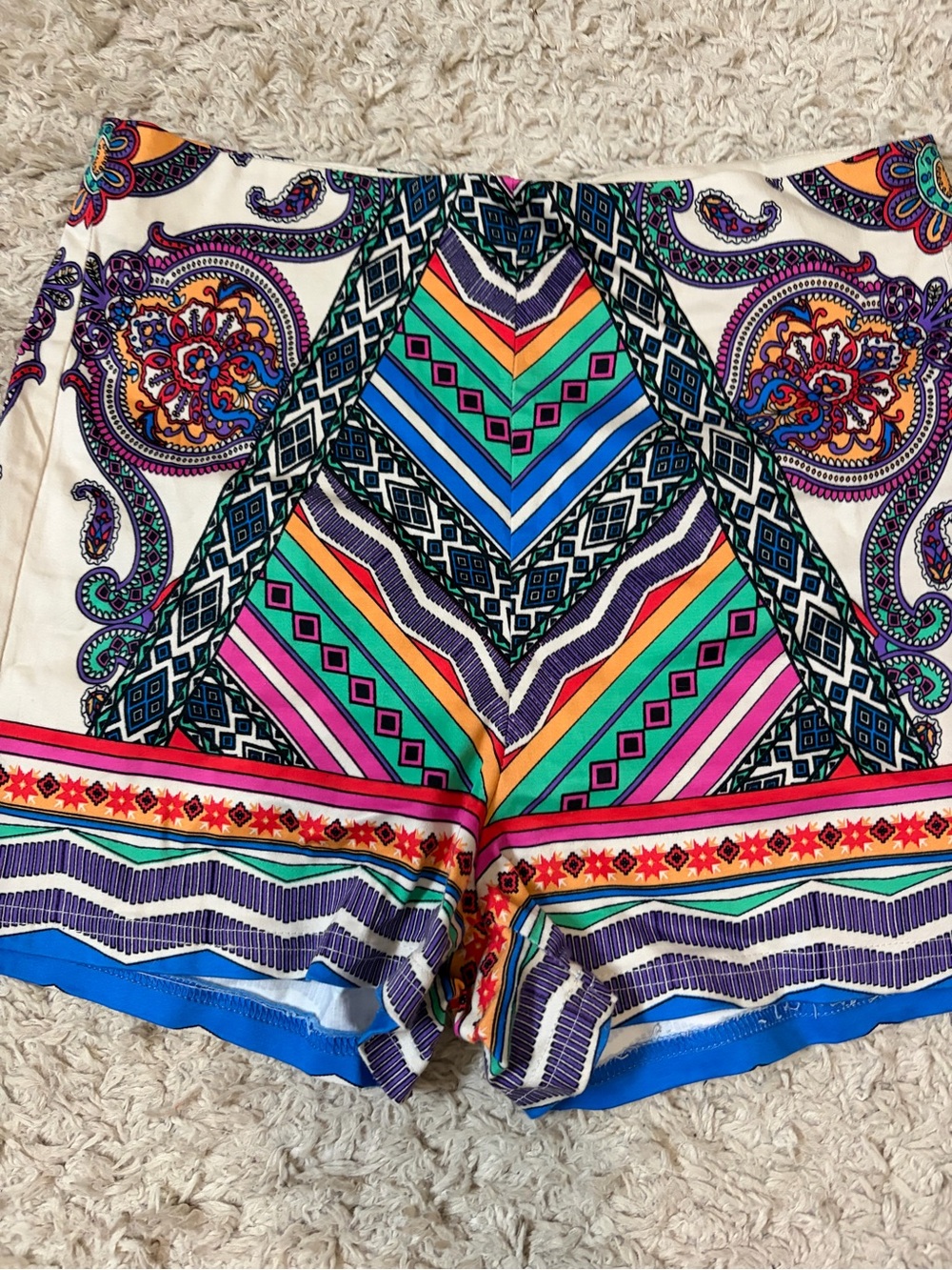Flying Tomato Multicolor Geometric & Paisley High Waist Shorts - Picture 2 of 9